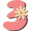 The number three in pink, adorned with a white daisy on its right side, symbolizes the innovative approach of Mitchell Mill Development, reflecting their commitment to sustainable infrastructure design.