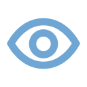 Civil Engineering Outsourcing A simple blue eye icon with a circular design, symbolizing civil engineering outsourcing, displayed on a light gray background.