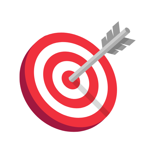 Civil Engineering Outsourcing A red and white bullseye target with an arrow at the center, symbolizing civil engineering outsourcing focus, on a light gray background.
