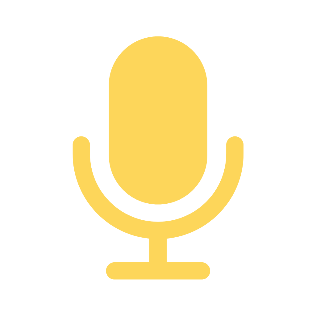 Civil Engineering Outsourcing A simple, yellow microphone icon on a light gray background, representing civil engineering outsourcing and enhancing brand identity.