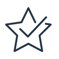 Civil Engineering Outsourcing A black outlined star with a check mark inside, symbolizing civil engineering outsourcing partnership, on a light gray background.